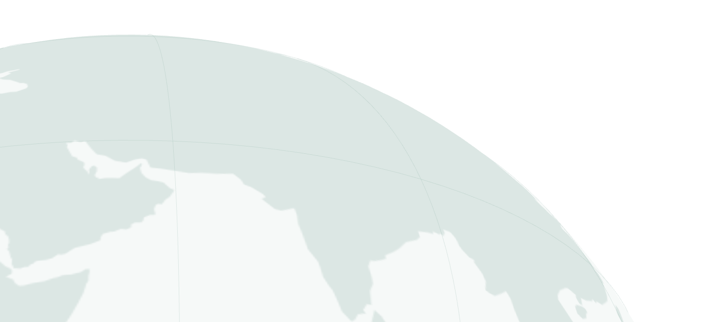 Globe centered on India